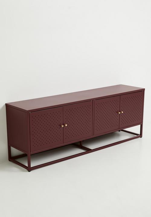 Sixth Floor - Talia Metal TV Unit - Burgundy