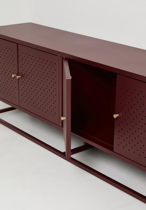 Sixth Floor - Talia Metal TV Unit - Burgundy