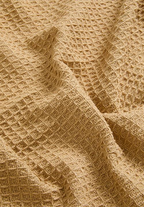 Sixth Floor - Waffle Cotton Throw - Natural