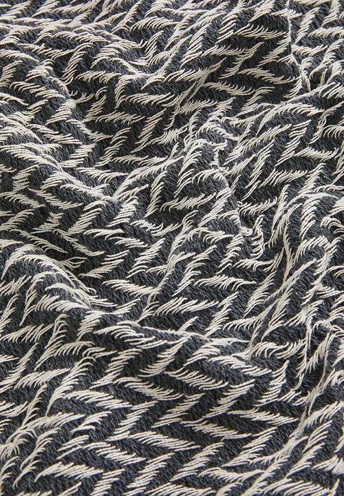 Sixth Floor - Herringbone Cotton Throw - Charcoal