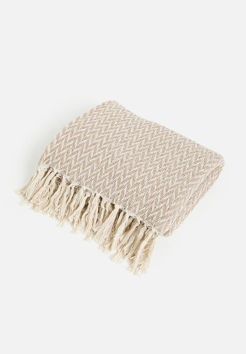 Sixth Floor - Herringbone Cotton Throw - Natural