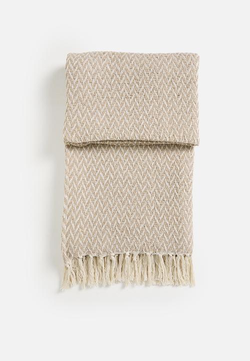 Sixth Floor - Herringbone Cotton Throw - Natural