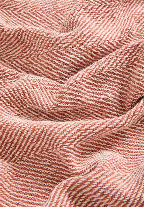 Sixth Floor - Chevron Cotton Throw - Rust