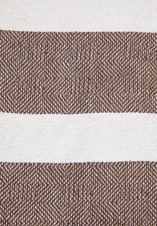 Sixth Floor - Stripe Cotton Throw - Coffee