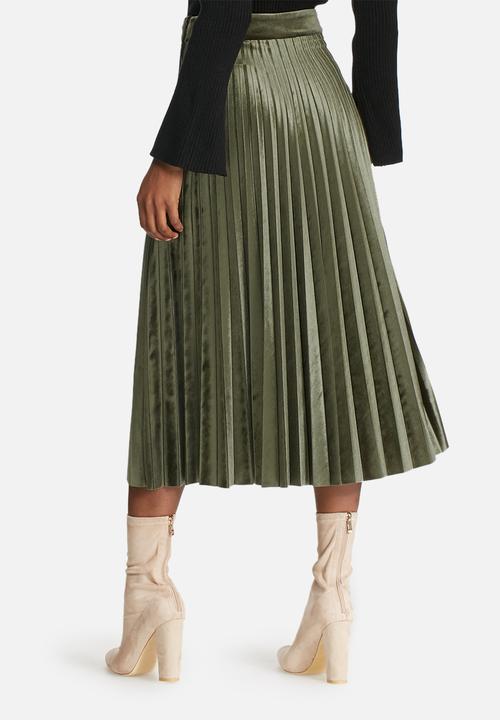 dailyfriday - Velvet pleated midi skirt