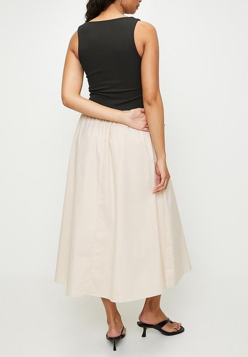 MILLA - Colourblocked fit and flare dress - Black Cream