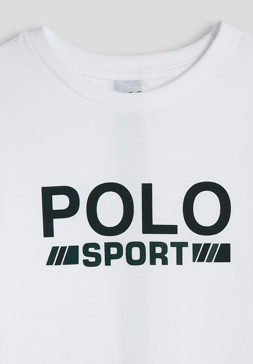 POLO - Boys Bongani Sport Printed Ss Tee - White