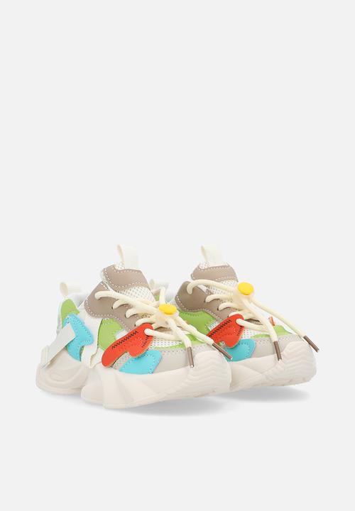 Pop Candy - Jagged sole sneakers with drawstring closure - multicolour