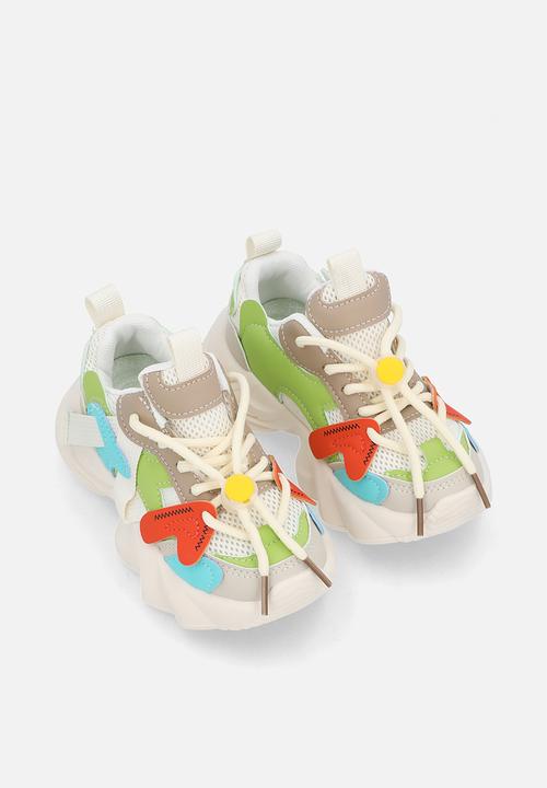 Pop Candy - Jagged sole sneakers with drawstring closure - multicolour