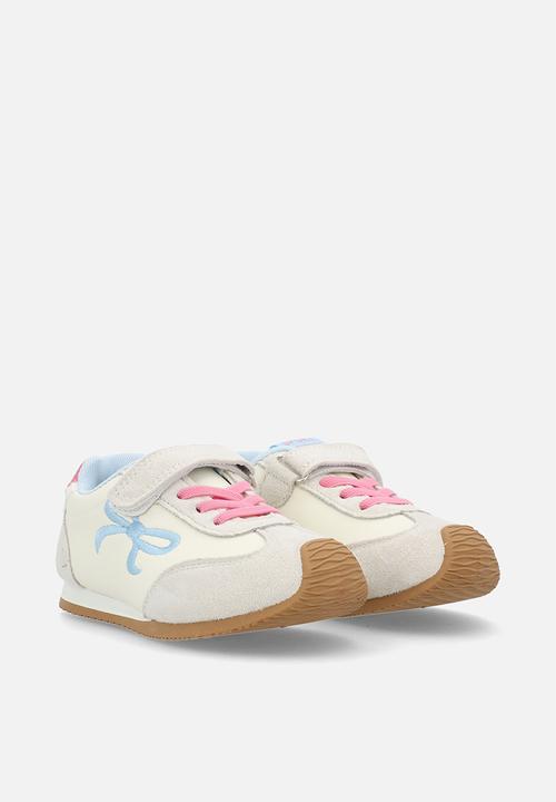 Pop Candy - Casual sneakers with embroidered bow feature - white/blue