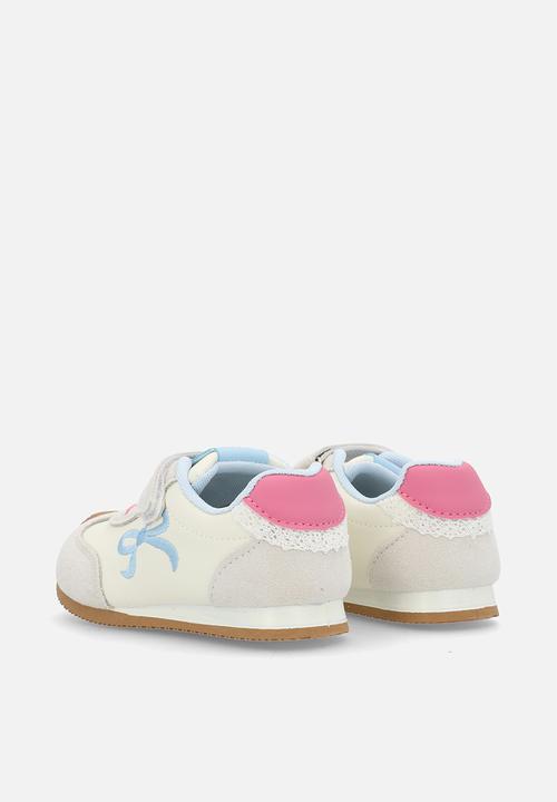Pop Candy - Casual sneakers with embroidered bow feature - white/blue