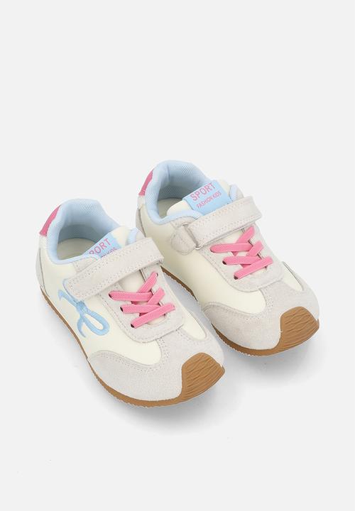 Pop Candy - Casual sneakers with embroidered bow feature - white/blue