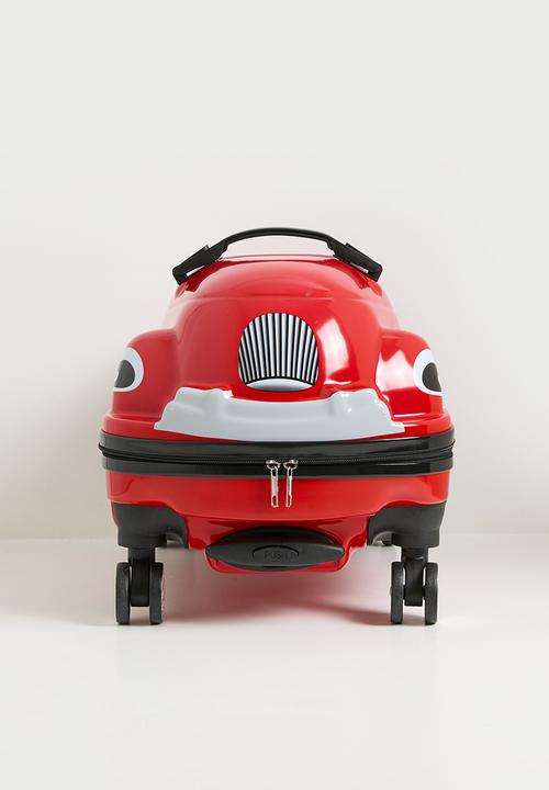 Pop Candy - Retro car-shaped ride-on trolley bag - racing red