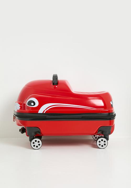 Pop Candy - Retro car-shaped ride-on trolley bag - racing red