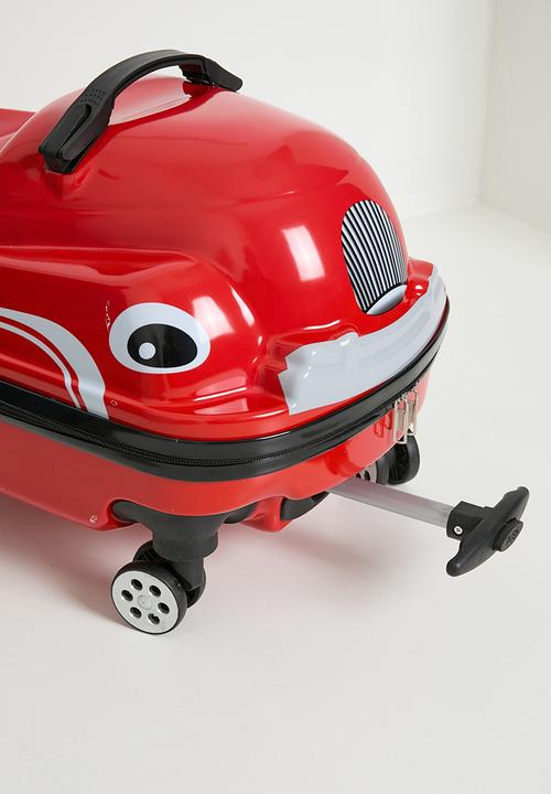 Pop Candy - Retro car-shaped ride-on trolley bag - racing red