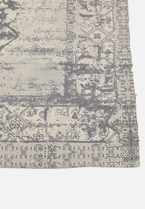 Sixth Floor - Vintage Distressed Printed Rug Grey