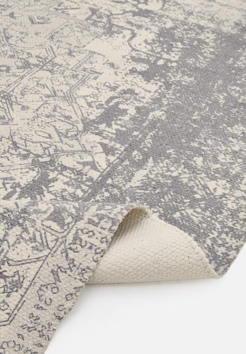 Sixth Floor - Vintage Distressed Printed Rug Grey