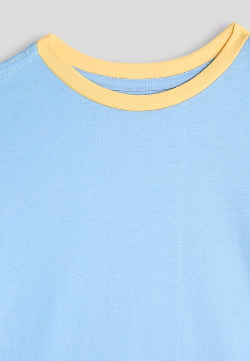 Pop Candy - Colour block tee - yellow/blue