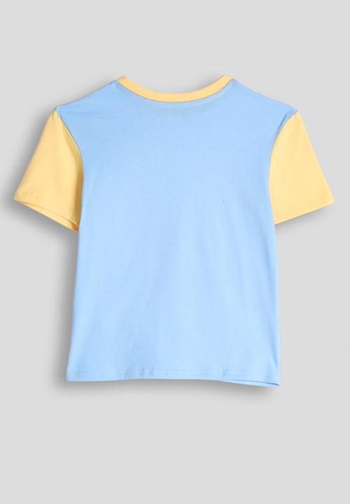 Pop Candy - Colour block tee - yellow/blue