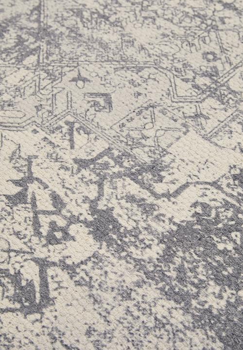 Sixth Floor - Vintage Distressed Printed Runner  Grey
