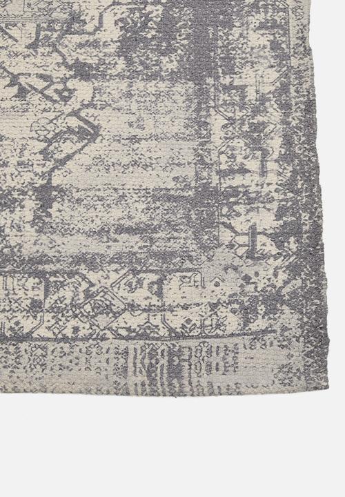 Sixth Floor - Vintage Distressed Printed Runner  Grey
