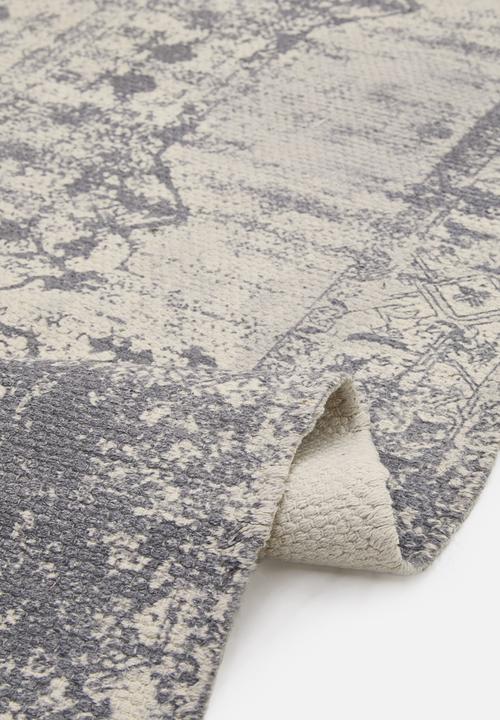 Sixth Floor - Vintage Distressed Printed Runner  Grey