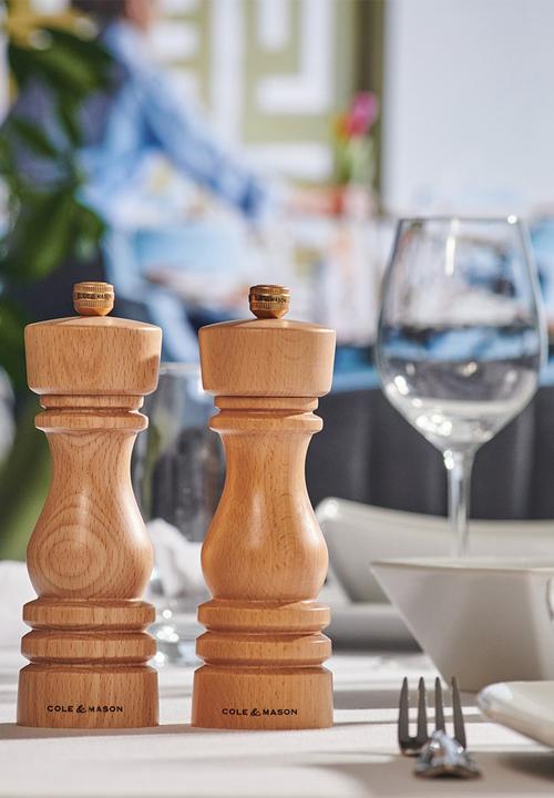 Cole & Mason - Cole & Mason London Salt & Pepper Mill Set, Natural Beech – 18cm