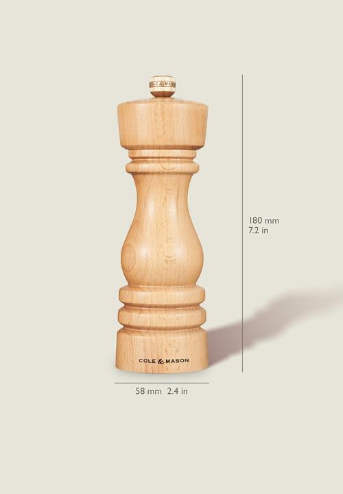 Cole & Mason - Cole & Mason London Salt & Pepper Mill Set, Natural Beech – 18cm