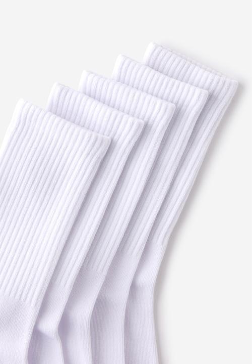 Cotton On - 5 Pack Essential Crew Socks - White