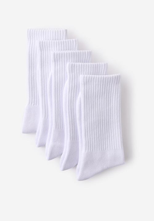 Cotton On - 5 Pack Essential Crew Socks - White