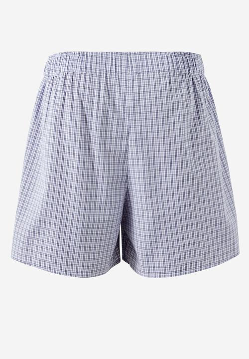 Cotton On - Mens Boxer Short - Blue/Micro Check