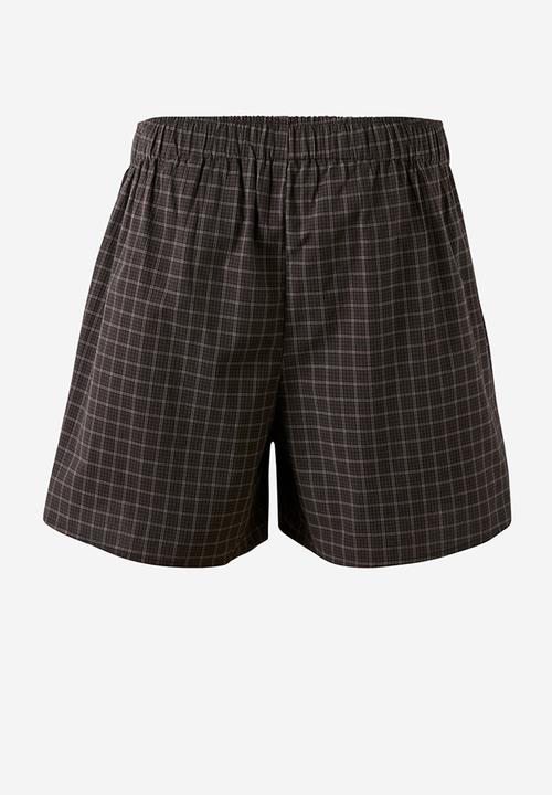 Cotton On - Mens Boxer Short - Black/Micro Check