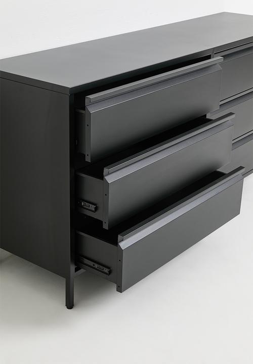 Sixth Floor - Mia 6 Drawer Sideboard - Black