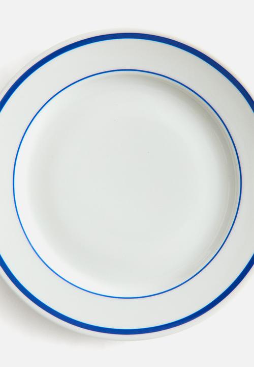 H&M - Porcelain mid plate - white/blue