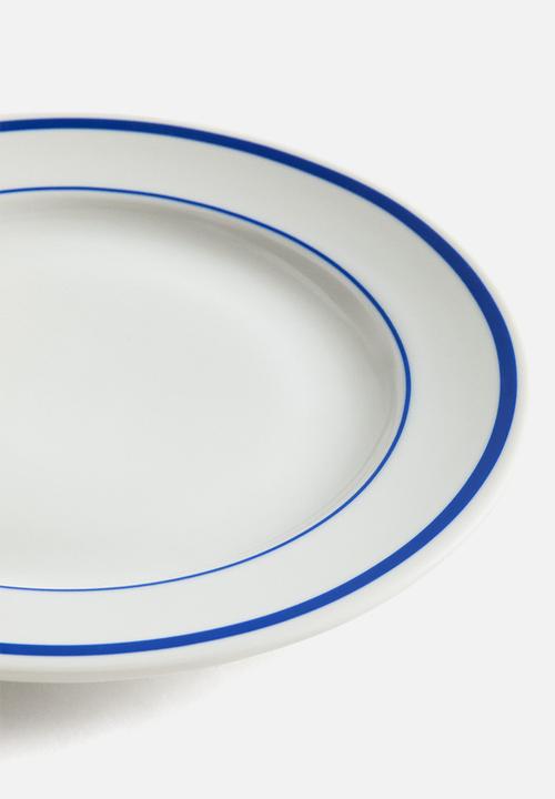 H&M - Porcelain mid plate - white/blue