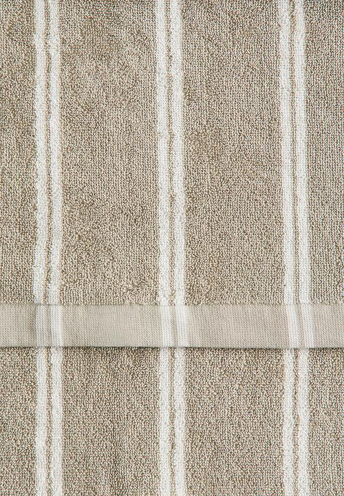 H&M - Striped bath towel - khaki beige/striped