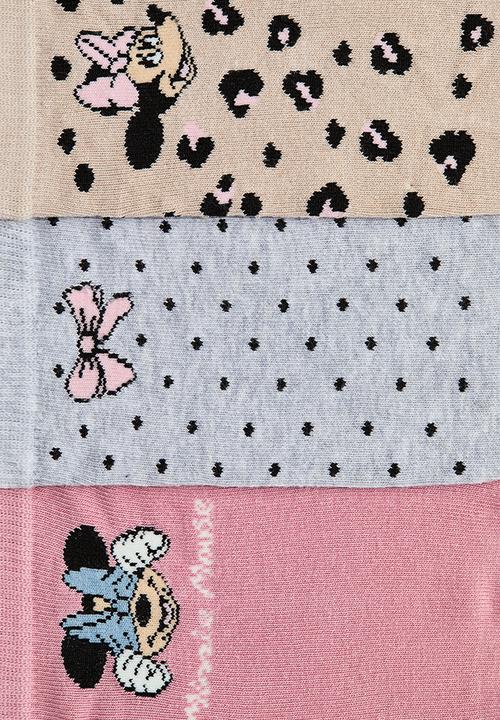 H&M - 5-pack shaftless socks - light pink/minnie mouse