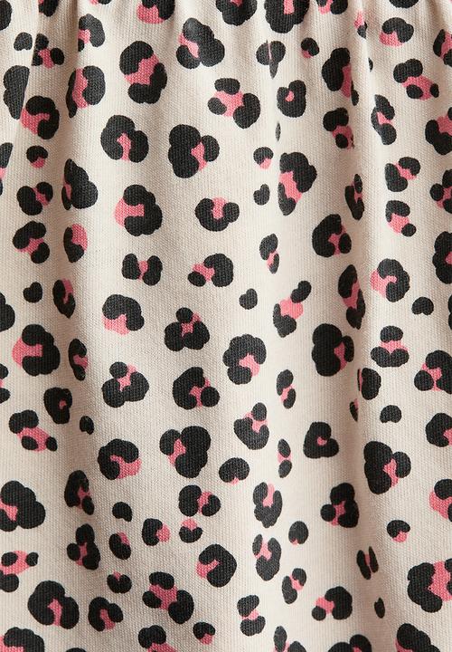 H&M - Cotton dress - light beige/leopard print