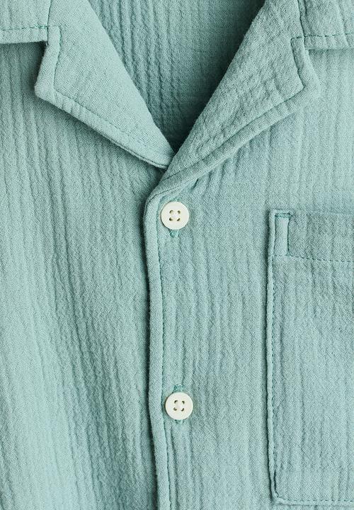 H&M - Muslin resort shirt - light turquoise