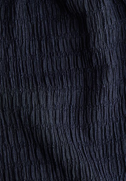 H&M - Wide crinkled trousers - navy blue