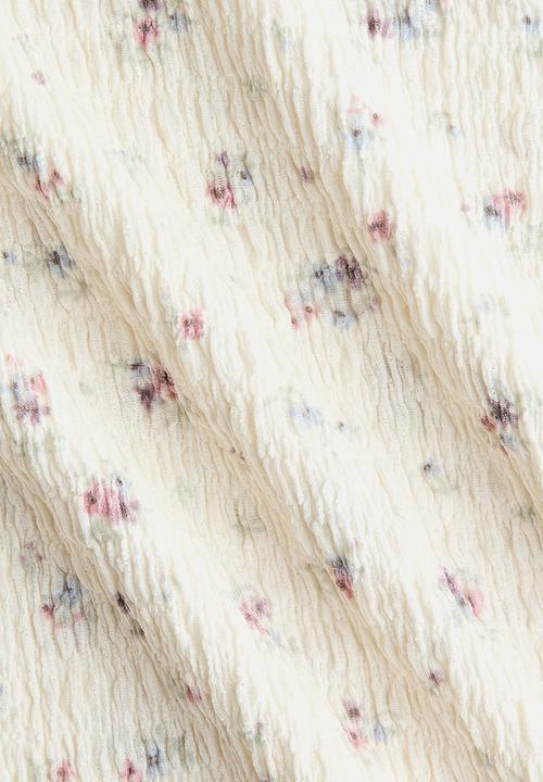 H&M - Smocked top - cream/floral