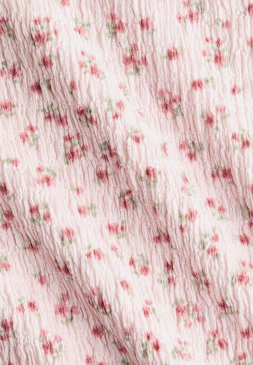 H&M - Smocked top - light pink/floral