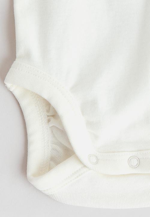 H&M - 2-piece cotton set - white/beige striped