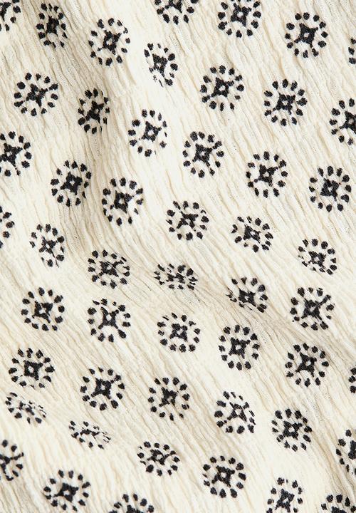 H&M - Textured jersey trousers - cream/patterned