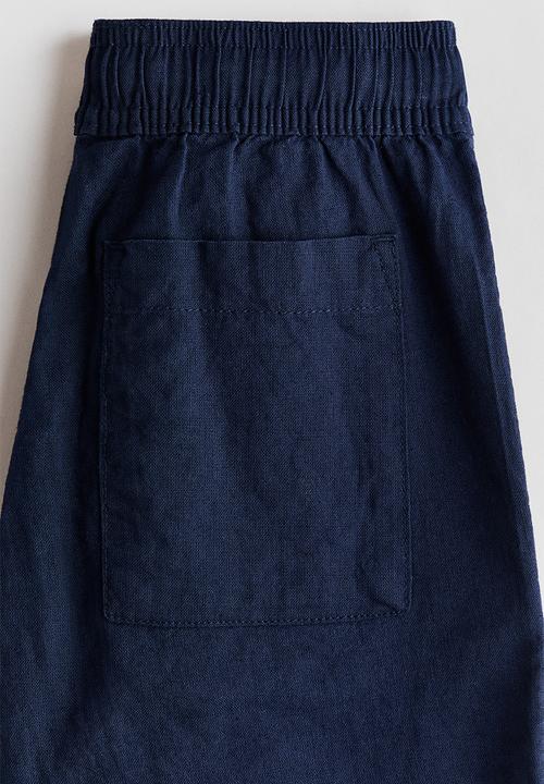 H&M - Linen-blend shorts - navy blue