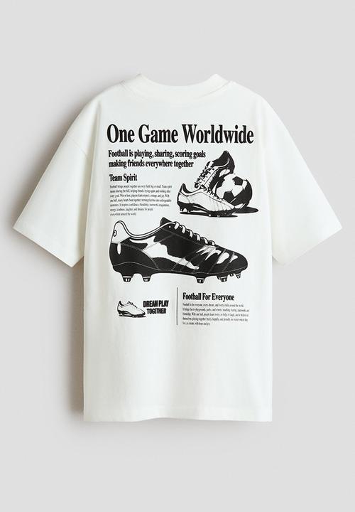 H&M - Printed t-shirt - ivory/football