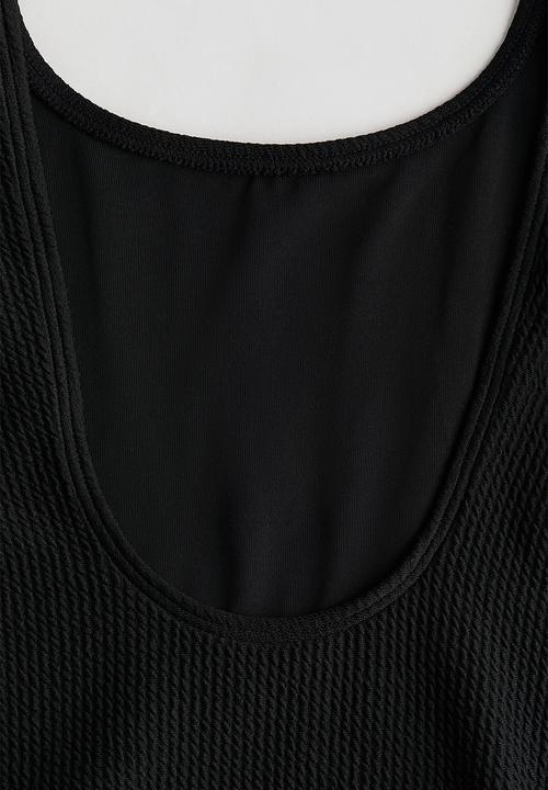 H&M - Textured swimsuit - black