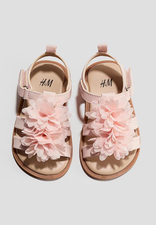 H&M - Appliquéd strappy sandals - light pink