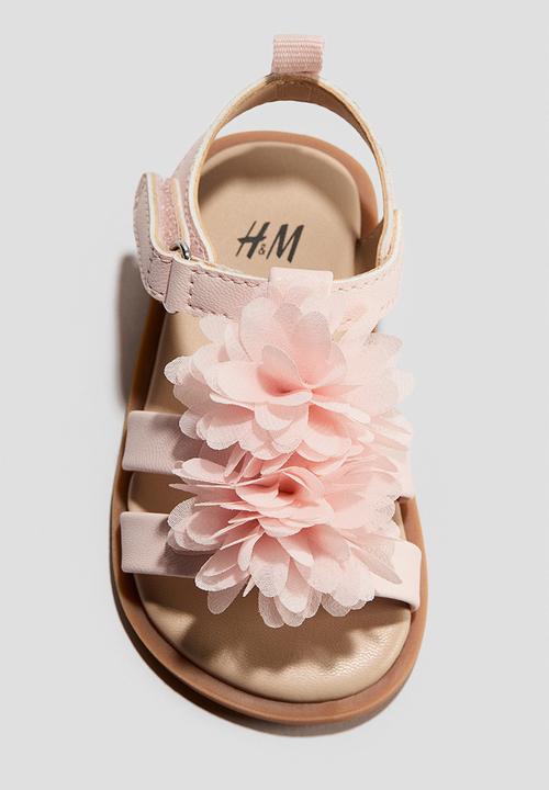 H&M - Appliquéd strappy sandals - light pink