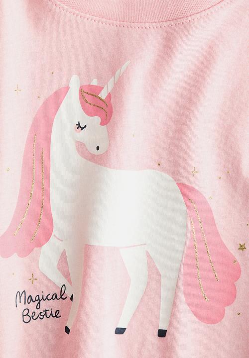H&M - Printed t-shirt - light pink/unicorn
